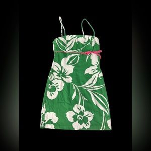 I.N. San Francisco pink tie green and white floral